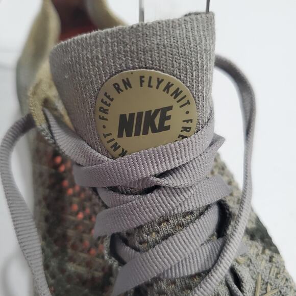 Nike Free RN Flyknit Shoes Womens Size 10 Gray Olive Running Sneakers 942839-003 - Picture 3 of 9